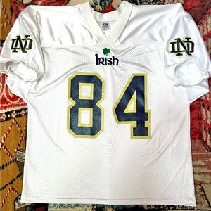 Notre Dame Fighting Irish VTG 90s white Saxon football jersey XL Made in Canada